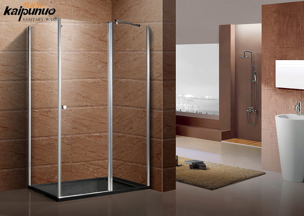 Stor storlek stående pivot duschdörrar i härdat glas i 3 delar